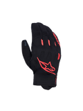 Alpinestars Faster V3 Plasma Drystar Gloves, waterproof motorcycle sport riding gloves, Black and Red Fluo, CE certified with short cuff and adaptive knuckle protection