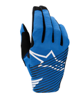 Alpinestars 2025 Radar Pro Gloves, Motocross Gloves, Blue with white Astar logo and diagonal black stripes, lightweight breathable mesh design for off-road performance