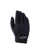 Alpinestars Ignite Gloves, Urban Motorcycle Gloves, Black, featuring a breathable mesh upper, NUCLEON PLASMA knuckle protection, and a white Alpinestars star logo on the cuff.