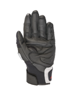Alpinestars SPX AC V2 Gloves, short-cuff motorcycle riding gloves, Black with white and red accents, CE-certified leather and mesh construction with palm reinforcement