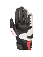 Alpinestars SPX AC V2 Gloves, motorcycle riding gloves, white, black and bright red, CE-certified leather and mesh construction with touchscreen compatibility