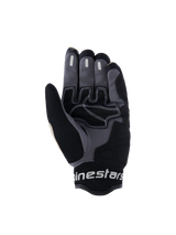 Alpinestars Mogress Airflow Gloves, Urban Motorcycle Gloves, Aluminum Black and Gray, palm view featuring synthetic reinforcements with white contrast stitching, silicone grip zones on fingers, and breathable 3D mesh cuff with white Alpinestars branding.