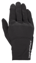 Alpinestars Stella Reef Women's Urban Motorcycle Gloves, Black Reflective stretch fabric with silver logo.