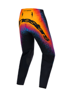 Alpinestars Limited Edition Supertech Black Hole Pants, motocross pants, black with orange and purple graphics, rear view.