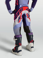 Alpinestars Youth Supertech Dyna Pants, purple and pink fluo motocross gear with durable stretch rip-stop textile.