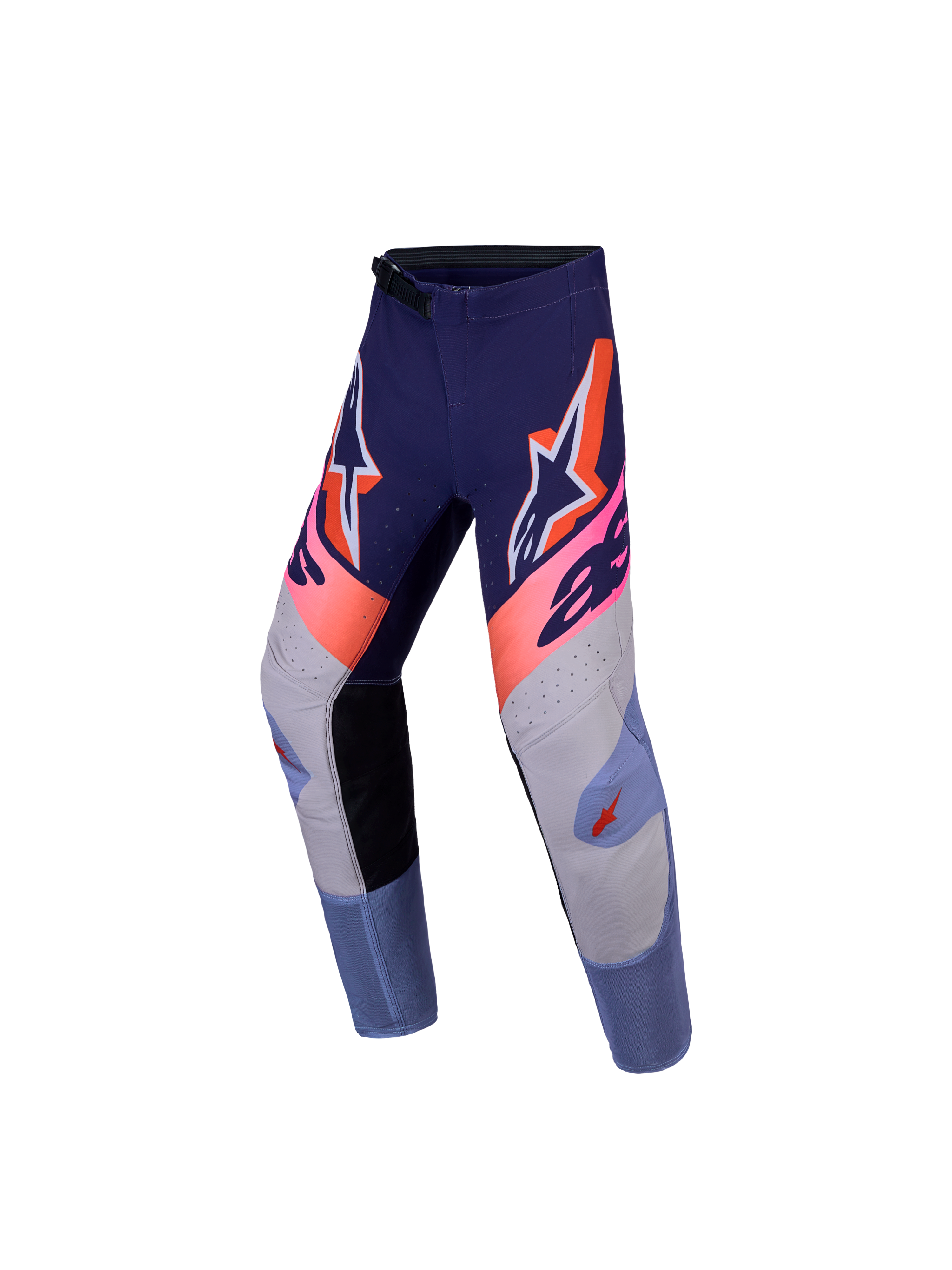 Alpinestars Youth Supertech Dyna Pants, Motocross Racing Pants, Purple and Fluorescent Pink, Stretch Rip-stop Construction.