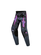 Alpinestars Youth Fluid Lone Pants, gray camo and purple motocross racing pants with durable polyfabric.