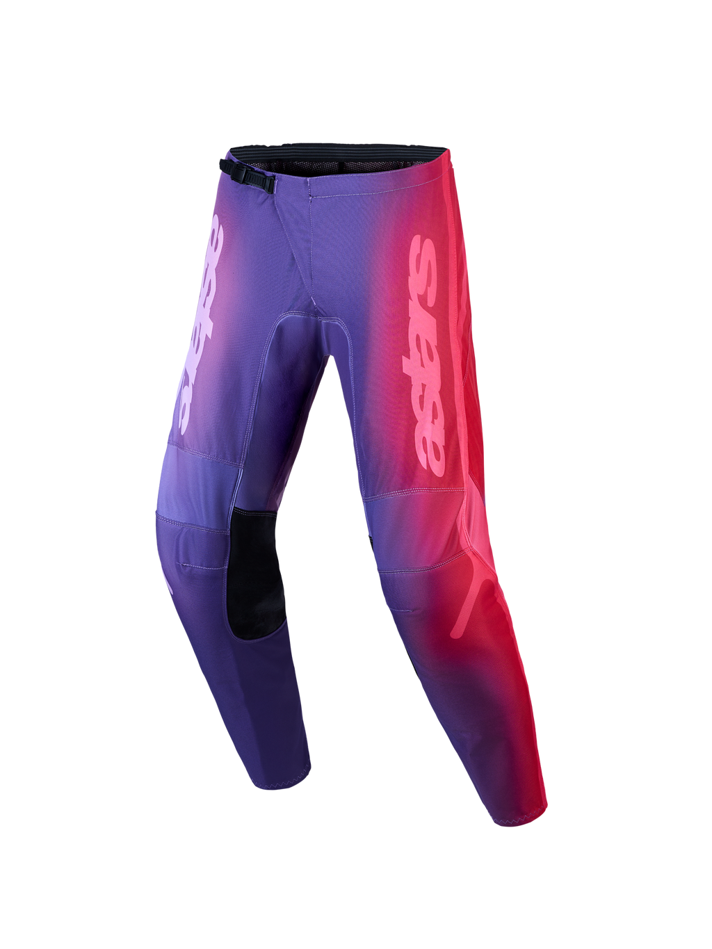 Alpinestars Stella Fluid Kepler Pants, Women's Motocross Pants, Purple and Rouge Red gradient with ergonomic pre-curved legs.
