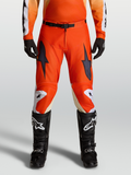 Alpinestars Racer Amber Motocross Pants in red, featuring a durable 600D polyfabric chassis and pre-curved race fit.