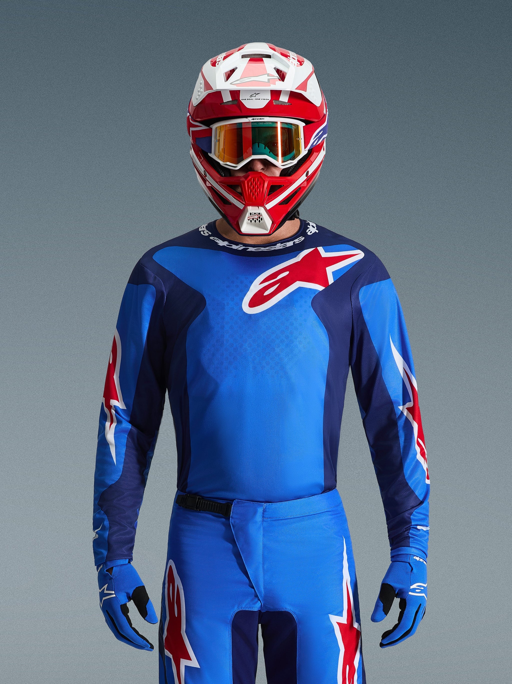 one mx gear L / Blue/Red