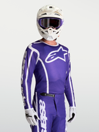 Alpinestars Fluid Apex V2 Jersey, Men's Motocross Jersey, Deep Blue and White, Moisture-Wicking Performance Textile.