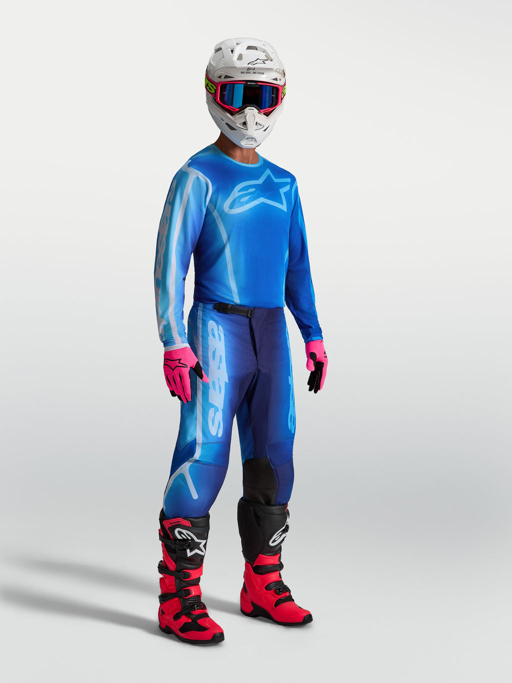 Alpinestars Fluid Kepler Jersey, Men's Motocross Jersey, Ucla Blue and Blithe Blue, breathable athletic fit.