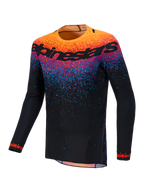 Alpinestars Limited Edition Supertech Black Hole Jersey, men's black motocross racing jersey with orange and blue graphics.