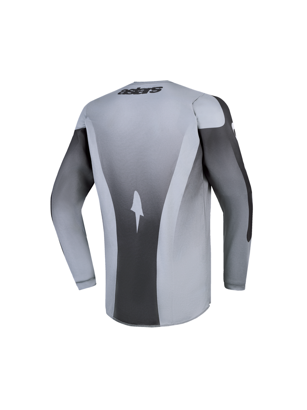 Alpinestars 2027 Youth Fluid Amber Jersey, back view of gray and black youth motocross jersey with moisture-wicking fabric.