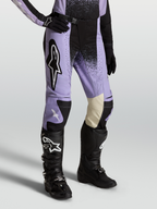 Alpinestars Stella Techstar Swan Pants, women's motocross gear in purple and black with leather inner knee panels.