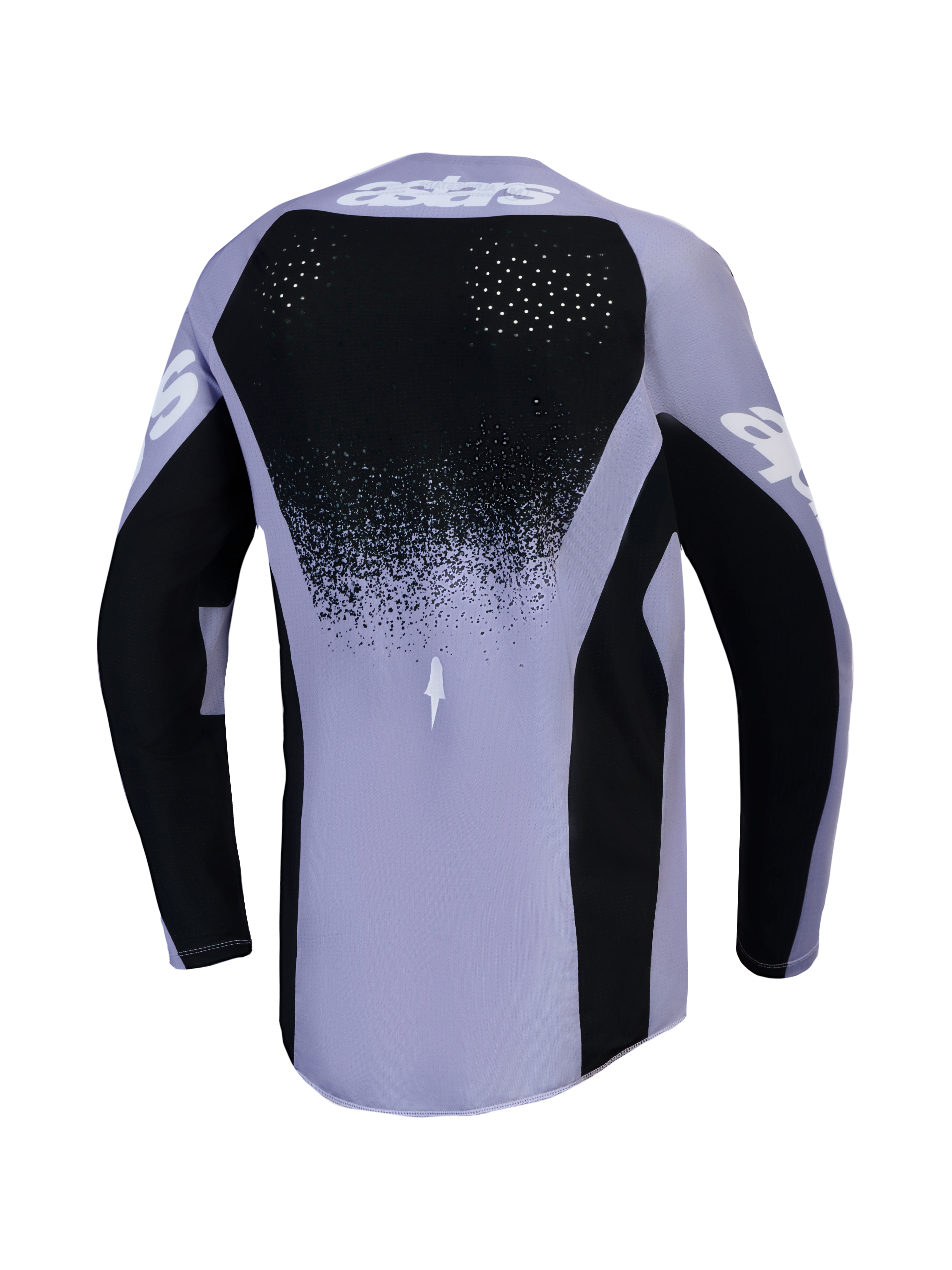 Alpinestars Stella Techstar Swan Women's Motocross Jersey in light violet and black with laser-cut back vents.