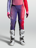 Alpinestars Stella Fluid Kepler Pants, Women's Motocross Pants in Purple and Rouge Red with reinforced seat and knees.