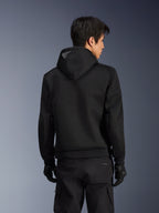 Alpinestars Chrome Superairflow Hoodie, Black motorcycle sport riding hoodie with breathable 3D mesh, back view on a model.