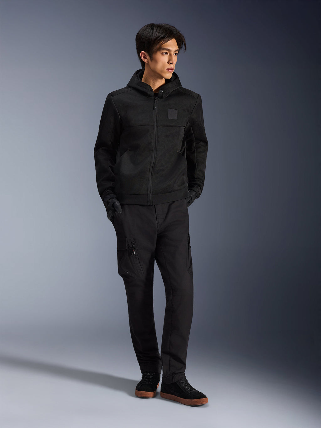 Alpinestars Chrome Superairflow Hoodie, Black mesh motorcycle hoodie for men, lightweight for casual urban riding.