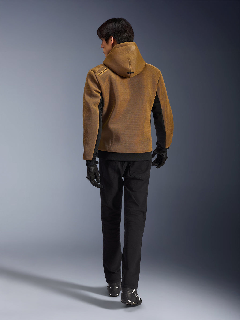 Alpinestars Chrome Superairflow Hoodie in Util Brown and Black, lightweight mesh motorcycle gear for urban riding.