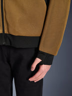 Alpinestars Chrome Superairflow Hoodie in Util Brown and Black features 3D mesh and thumb loops for casual motorcycle riding.