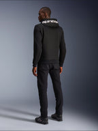 Alpinestars Chrome V2 Sport Hoodie, Urban Riding Jacket, Men's, Black and White, rear view with logo on hood.