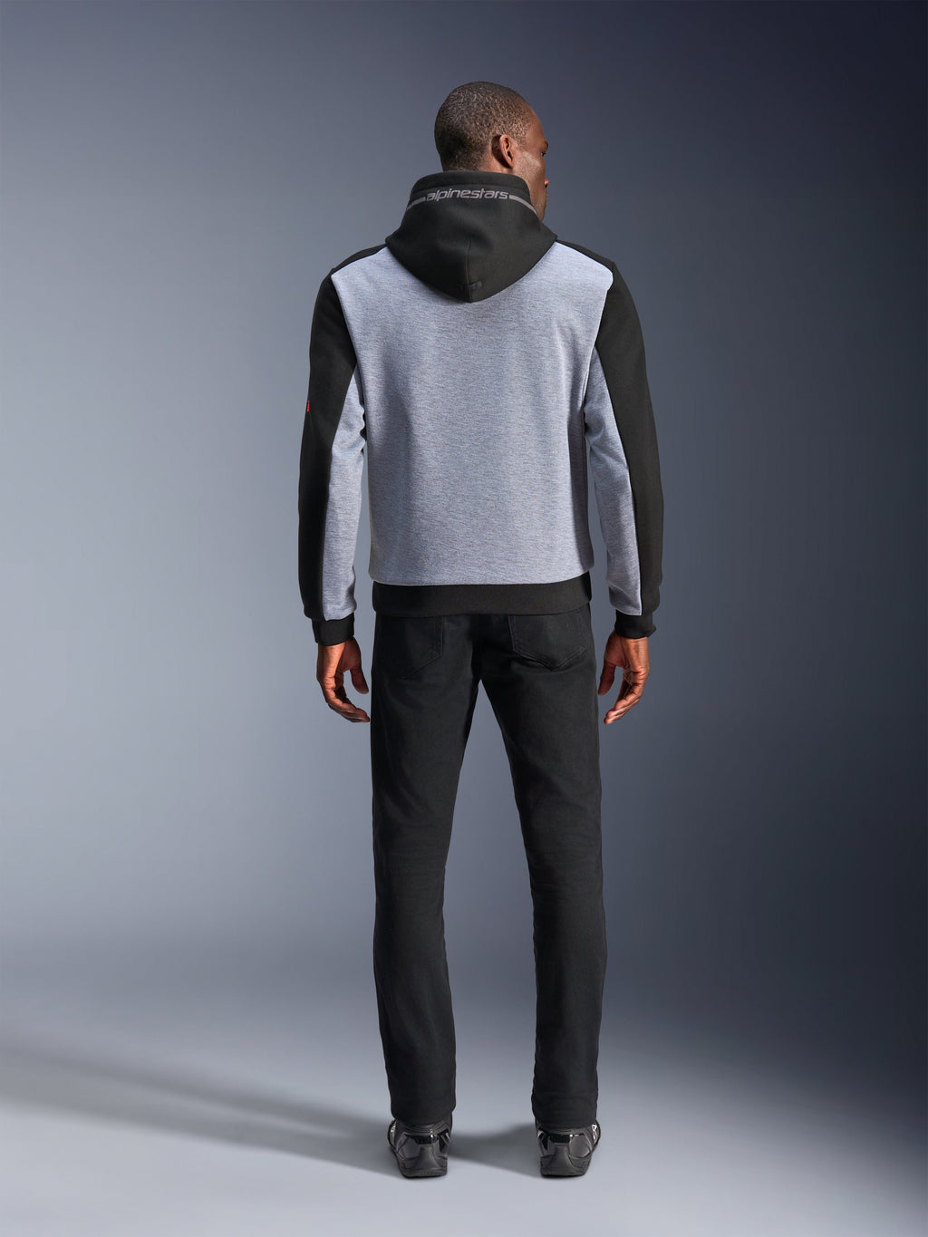 Alpinestars Chrome V2 Sport Hoodie, Men's Urban Motorcycle Jacket, Black and Gray Heather, Aramidic Reinforcements.