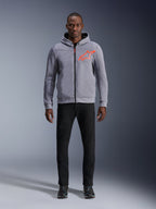 Alpinestars Chrome V2 Sport Hoodie, Urban Motorcycle Jacket, Gray Heather and Red Fluo, Tech Fleece for Men.