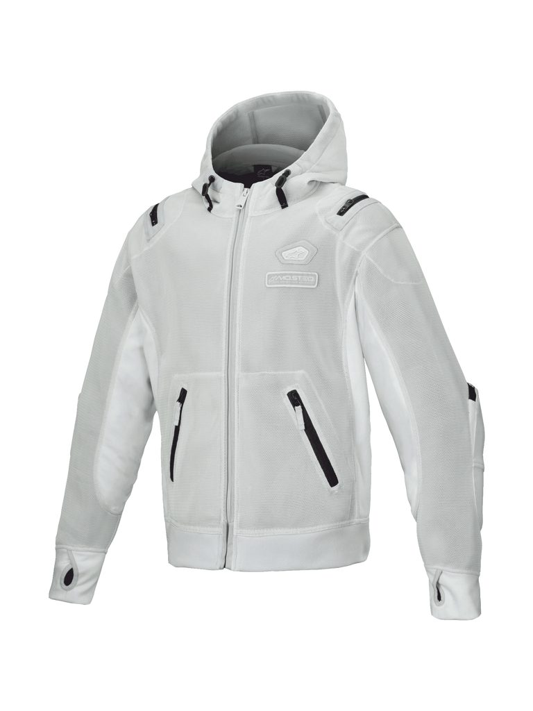 Alpinestars Moflow Air Tech Hoodie, Gray Men's Urban Motorcycle Jacket, breathable mesh and Tech-Air Ready design.