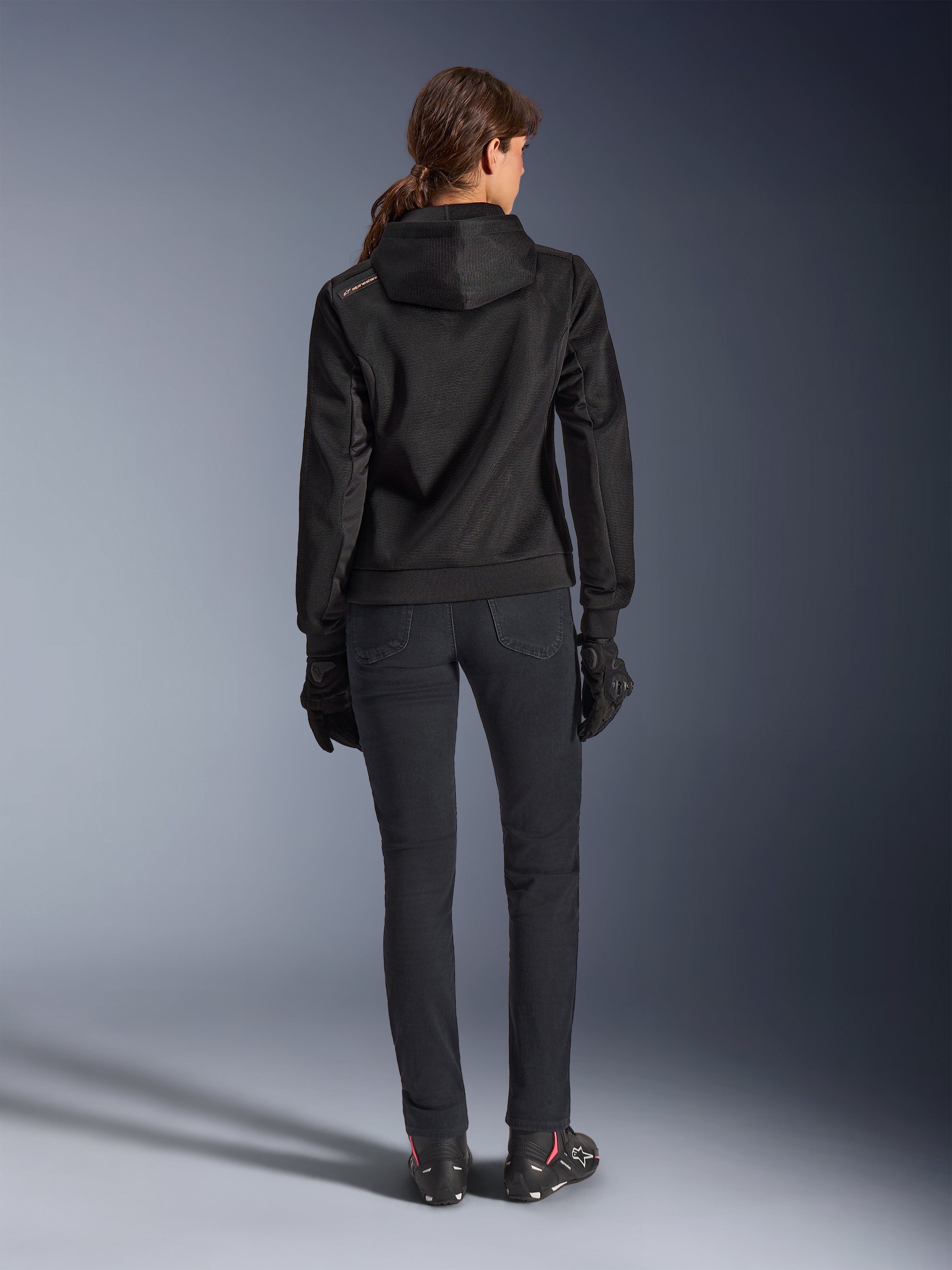 ミラーナイン　Stella logo Hoodie Women Stella FQ20 Chrome Sport Hoodie - Black Motorcycle Jacket