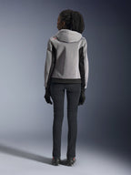 Alpinestars Women Stella Chrome Superairflow Hoodie, gray and black mesh motorcycle jacket for urban riding, rear view.