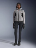 Alpinestars Women Stella Chrome Superairflow Hoodie, gray and black mesh motorcycle hoodie designed for urban riding.