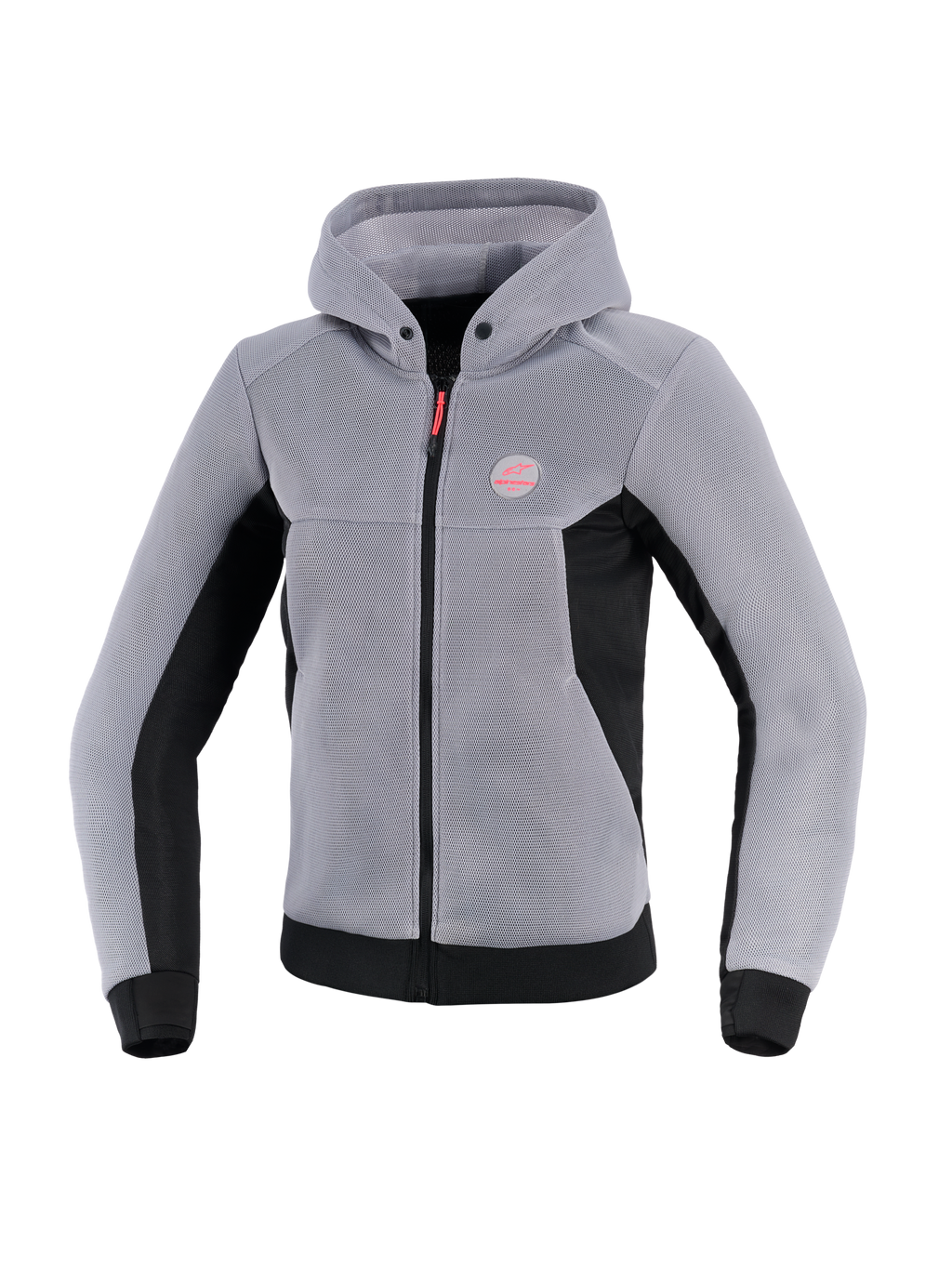 Alpinestars Women Stella Chrome Superairflow Hoodie, Urban Riding, Mid Gray and Black, Breathable 3D Mesh Construction.