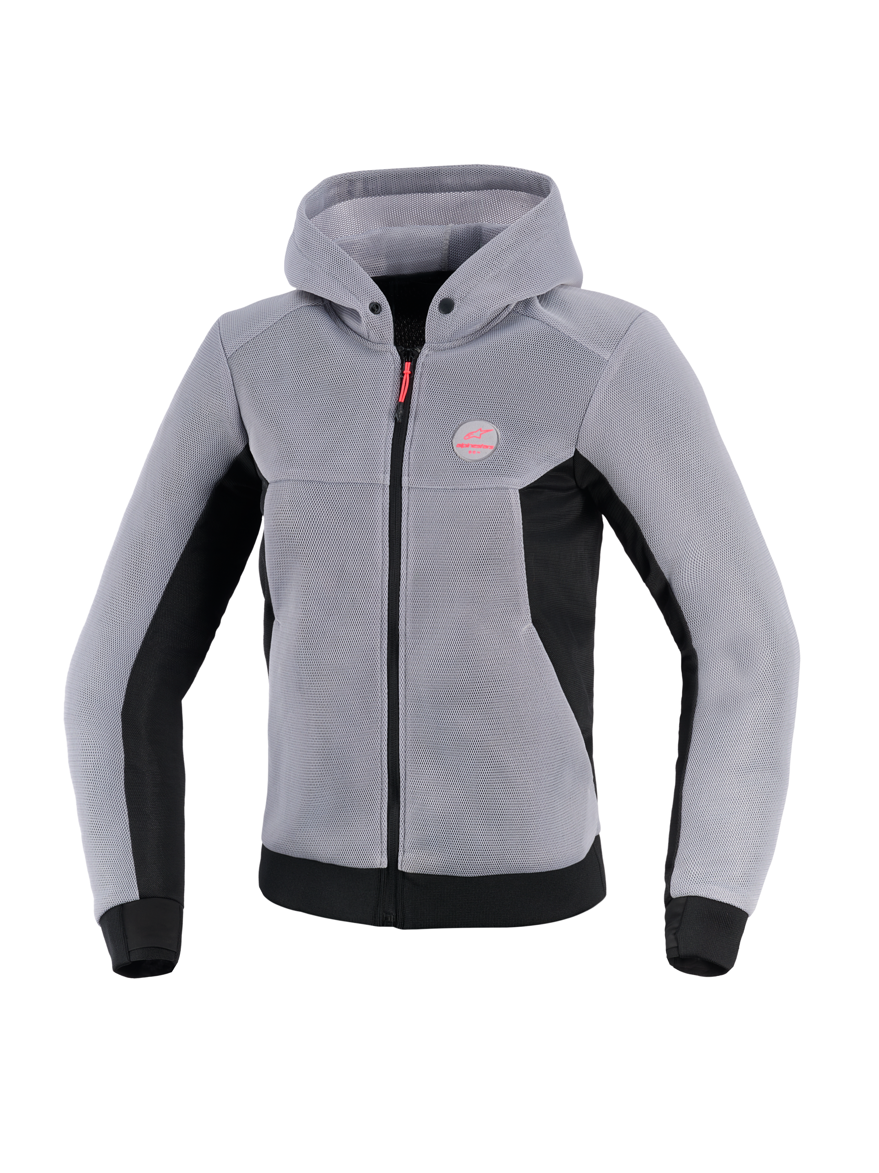 Alpinestars Women Stella Chrome Superairflow Hoodie, Urban Riding, Mid Gray and Black, Breathable 3D Mesh Construction.