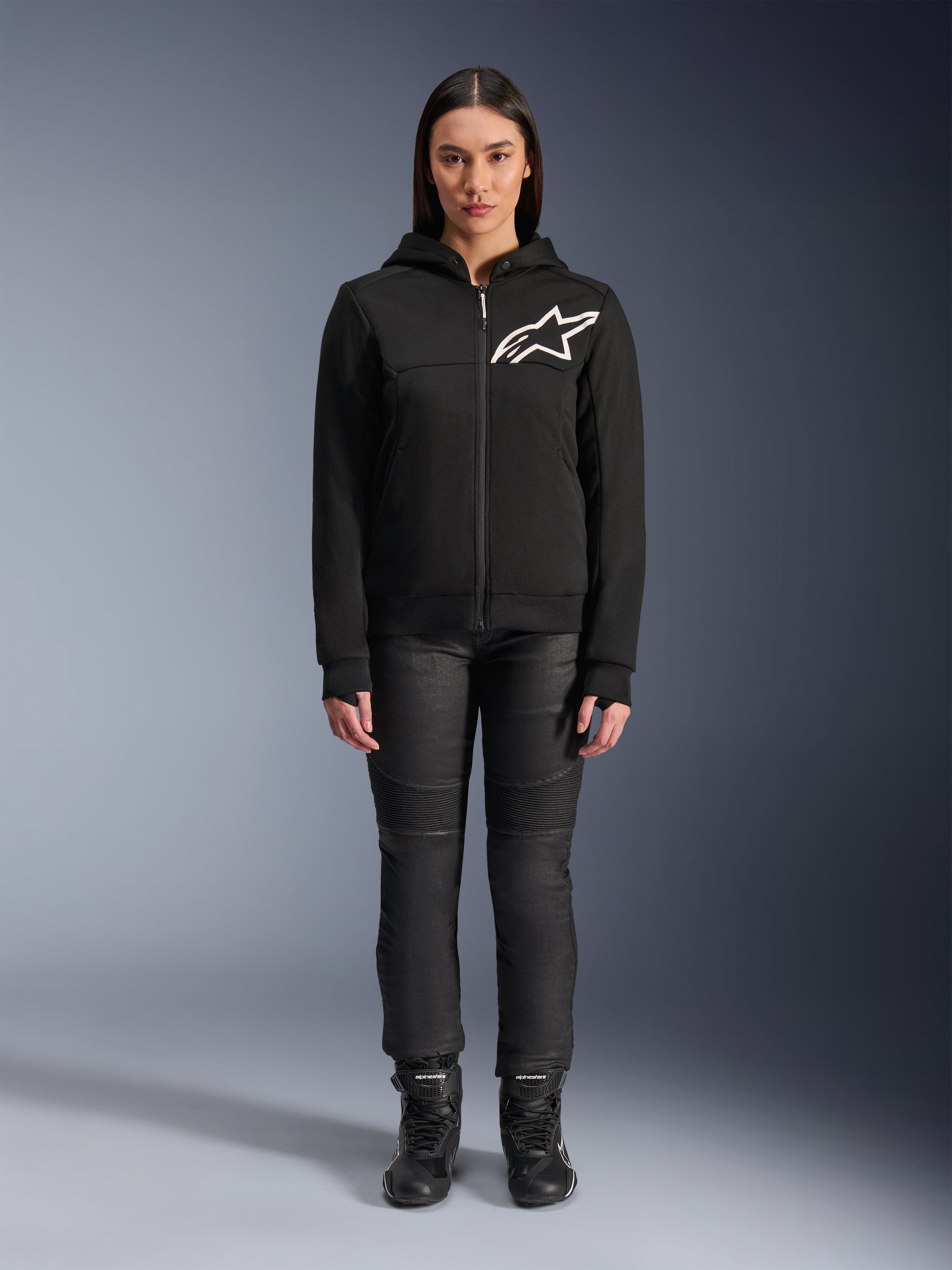 Alpinestars Stella Chrome Sport ジャケット 女性 Woman Stella Chrome V2 Sport Hoodie - BLUE RACING/SPORT