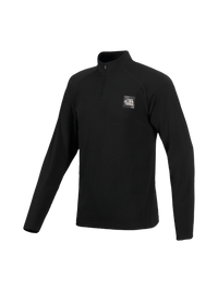 Alpinestars AT-8 Merino Top Layer, All Terra adventure motorcycle long sleeve base layer, Black, merino wool blend construction with half-zip collar and Alpinestars All Terra chest logo
