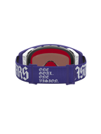 Alpinestars Supertech Atrox Motocross Goggles in Deep Blue and White, showing the branded "One Goal. One Vision." strap.