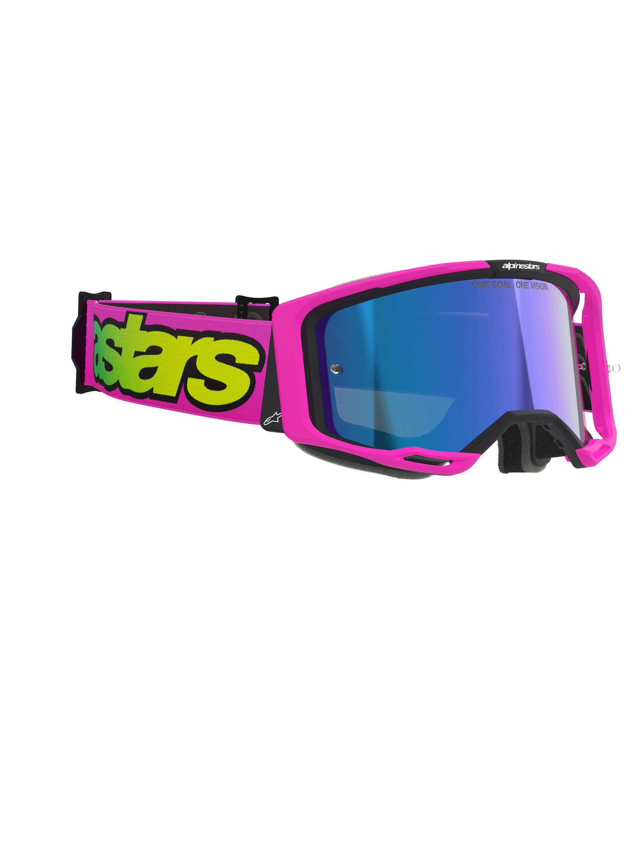 star goggles Alpinestars Goggles Vision 8 Goggle Vista Pink Fluo/Yellow Fluo Blue Mirror Lens