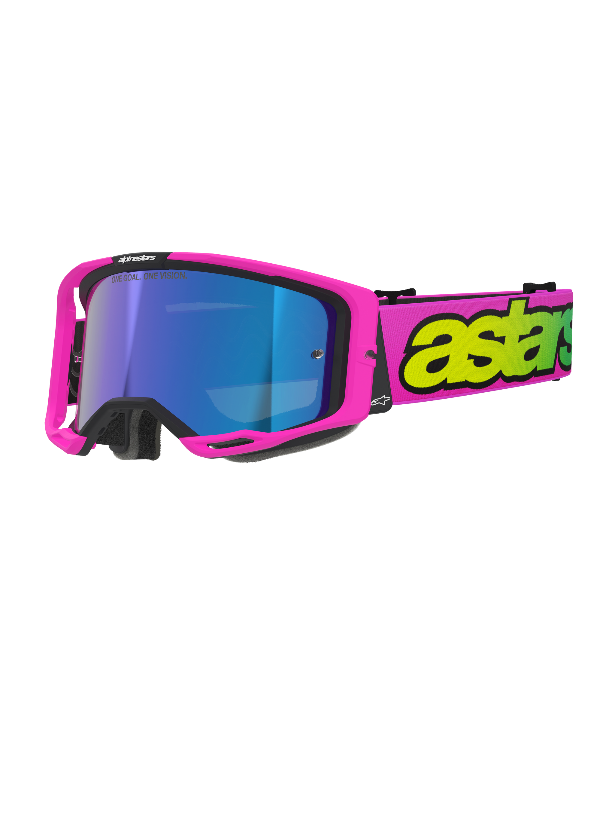 pink mx goggles Pink Fluo/Yellow Fluo/Mirror Blue