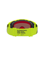 Alpinestars Supertech Vesta Motocross Goggles in Yellow Fluo and Black, featuring branded strap and protective mirror lens.