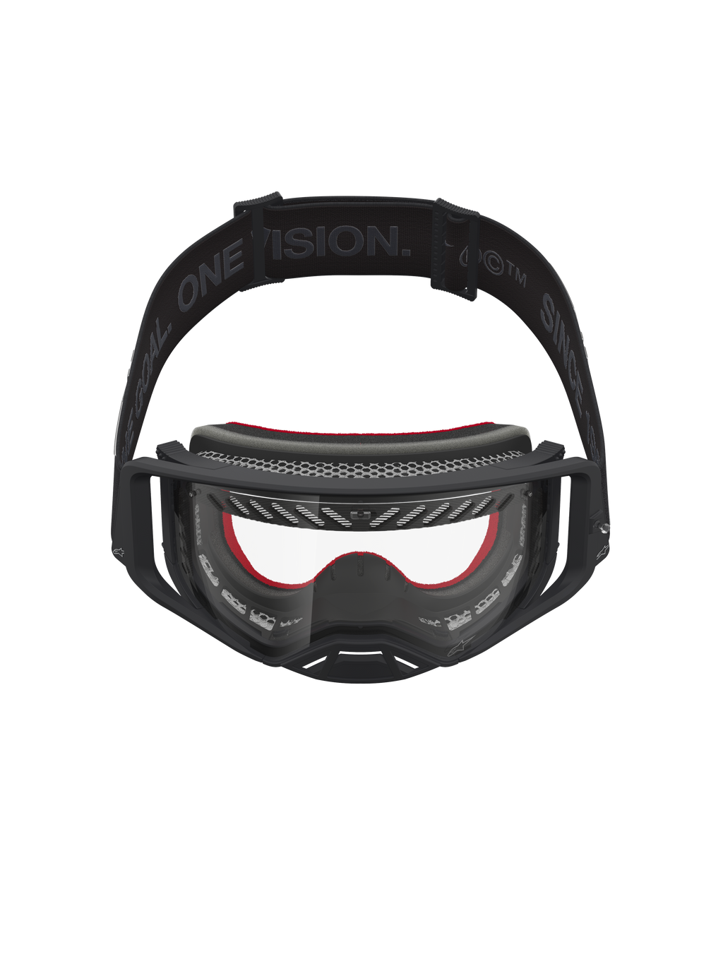 Alpinestars Supertech Vesta Goggles, Motocross Racing Goggles, Black and Red, Clear Polycarbonate Lens, Lightweight Plastic