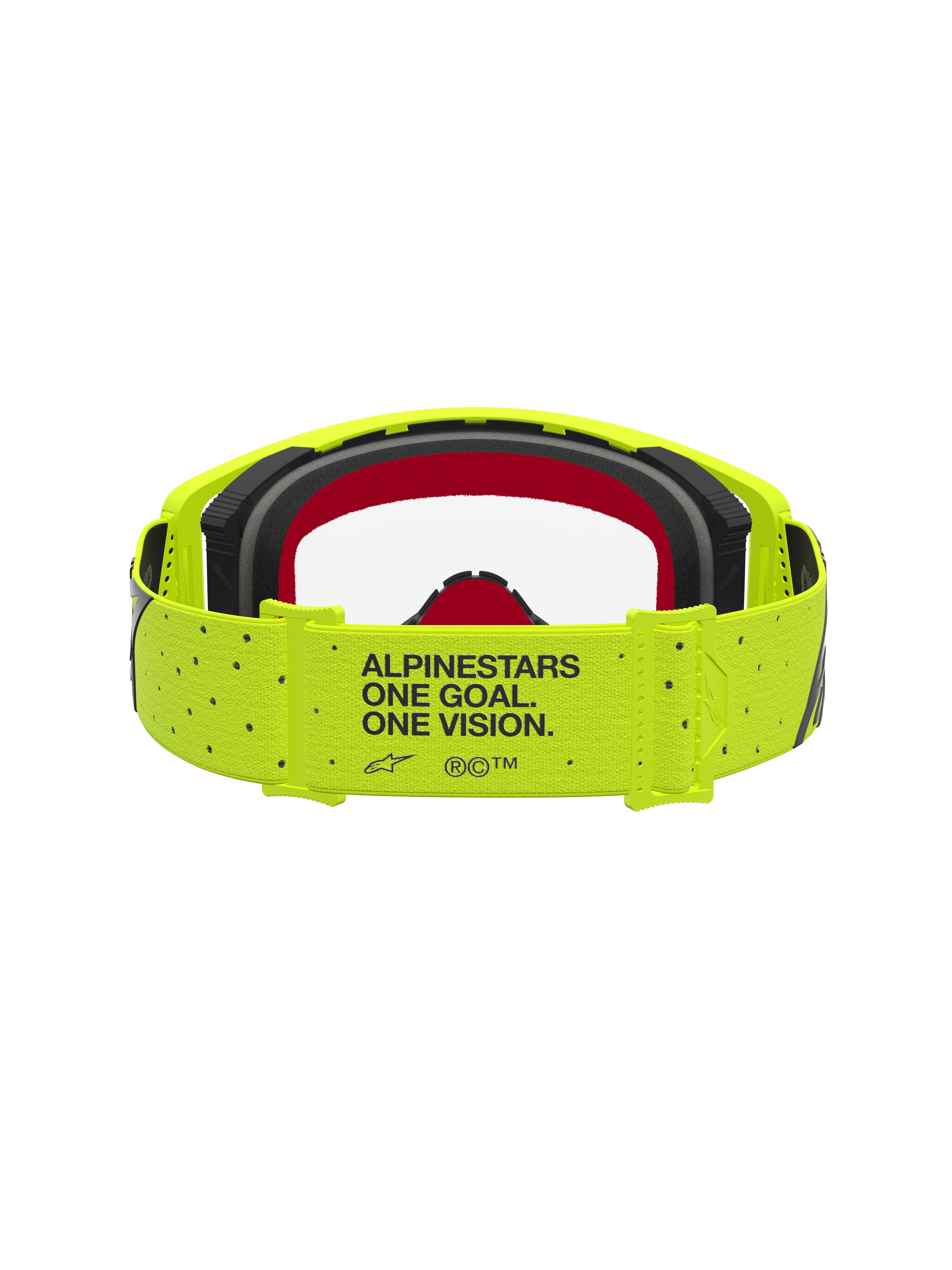 Alpinestars Supertech Vesta Motocross Goggles, Yellow Fluo and Black with red foam and branded motto strap.