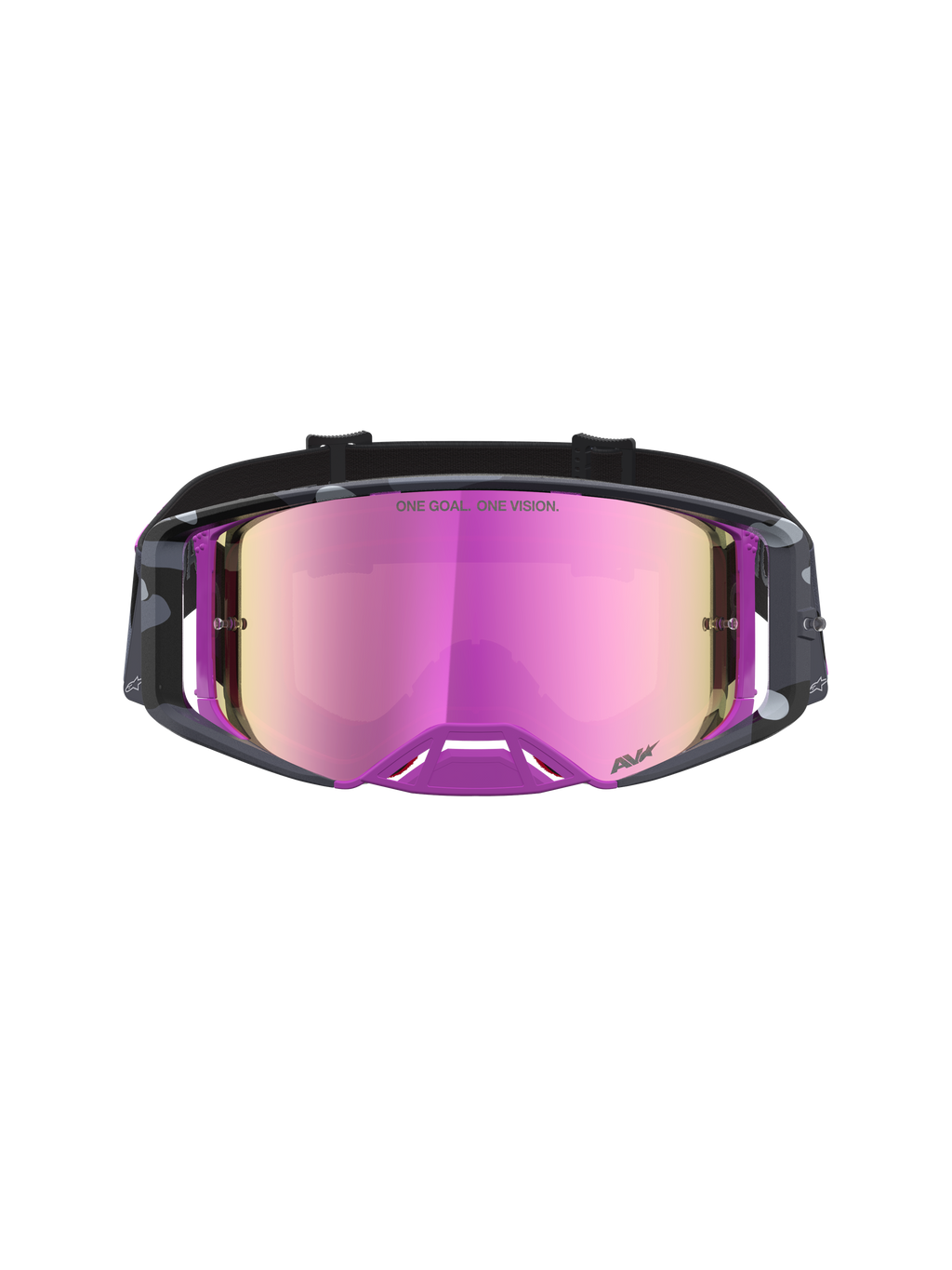Limited Edition Supertech Lone Goggles, motocross racing goggles, Camo Purple and Mirror Pink, high-contrast lens technology, optimized ventilation
