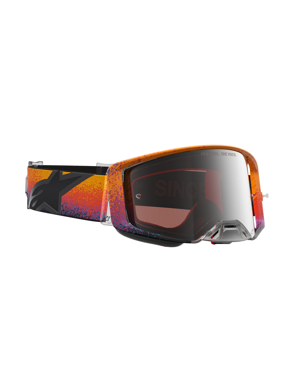 Alpinestars Limited Edition Supertech Black Hole Goggles, Motocross Goggles in Fire Red and Black with Mirrored Silver Lens.