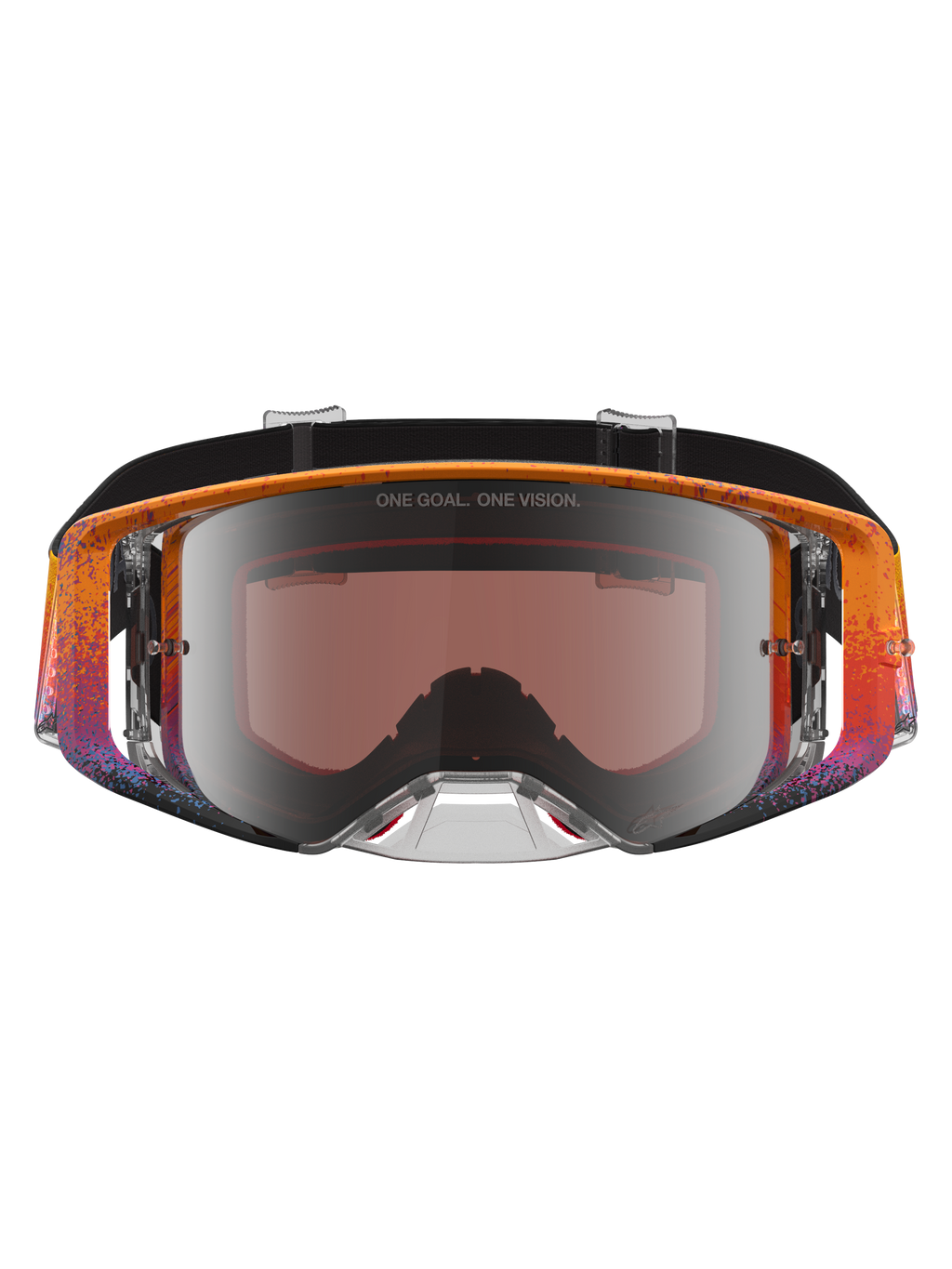 Alpinestars Limited Edition Supertech Black Hole Goggles, professional motocross racing gear, fire red and black frame with mirror silver lens.