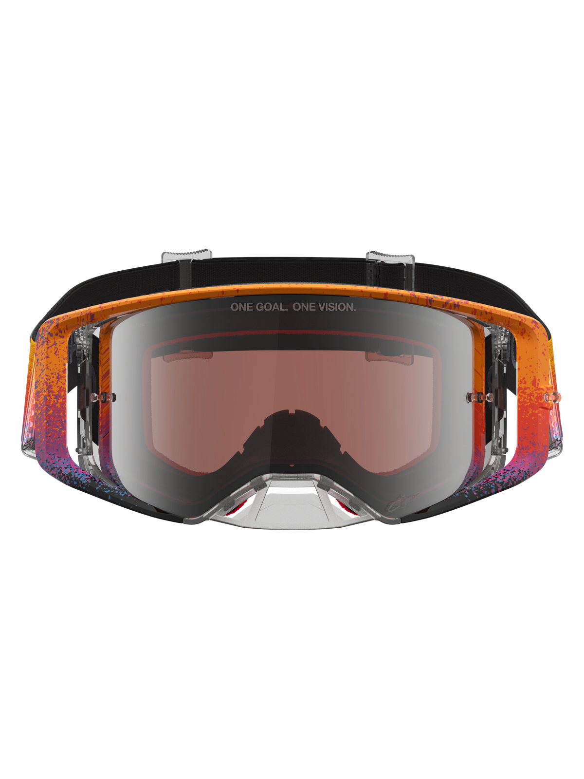 Alpinestars Limited Edition Supertech Black Hole Goggles, professional motocross racing gear, fire red and black frame with mirror silver lens.