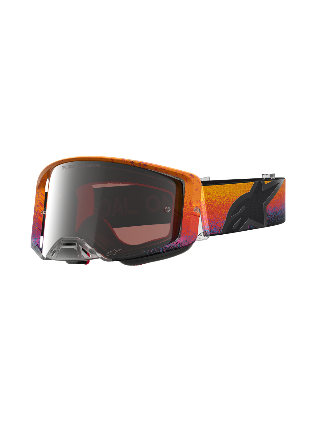 Alpinestars Limited Edition Supertech Black Hole Goggles, Motocross Racing Goggles, Fire Red and Black, Mirror Silver Lens.