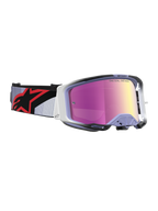 Alpinestars Vision 8 Maven Motocross Goggles, Lavender and Black with a Mirror Pink lens and RAM-AIR ventilation.