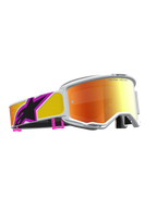 Alpinestars Vision 5 Drag Goggles, Motocross Racing, Orange and Red Mirrored Lens, White frame, flexible A-FLEX construction.