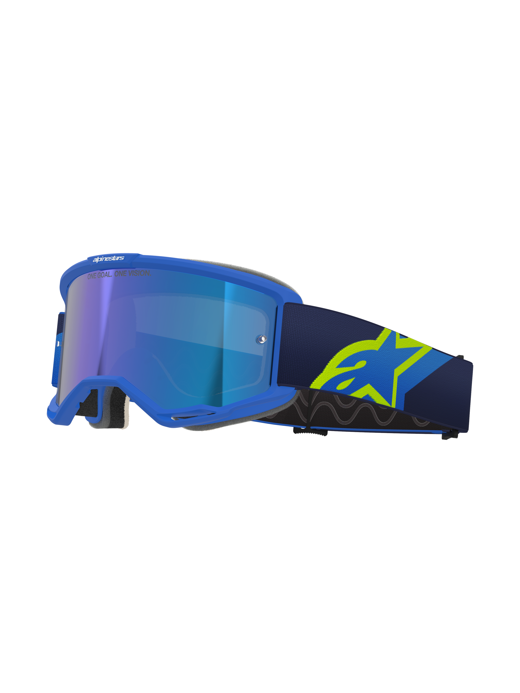 nfx goggles mx Alpinestars Vision 5 Corp Goggles Blue / Yellow Fluo / Mirror Blue